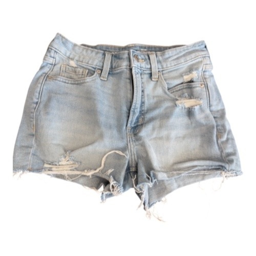 Old Navy OG Straight High Rise Distressed Denim Shorts Light Wash Size 4